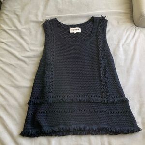 Pepin for Anthropologie Black Knit Tank Top XS